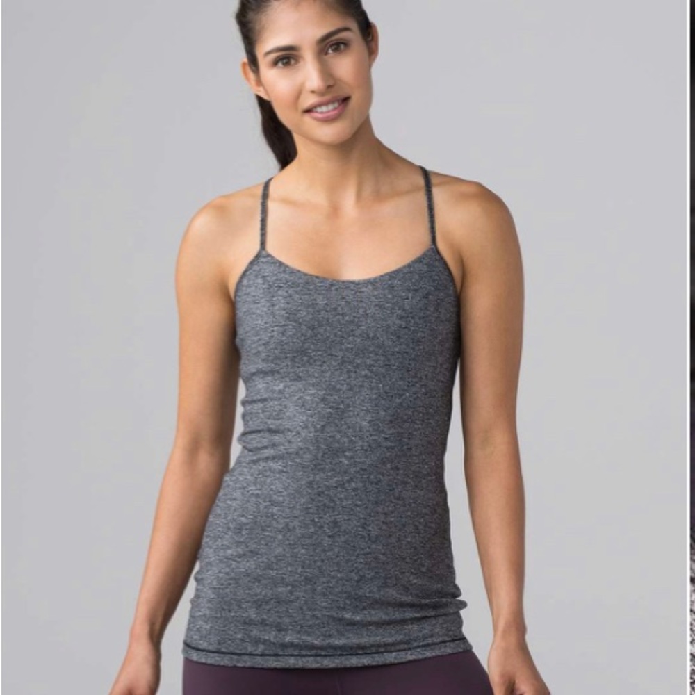 Lululemon Power Pose Tank Heathered Black Sz4